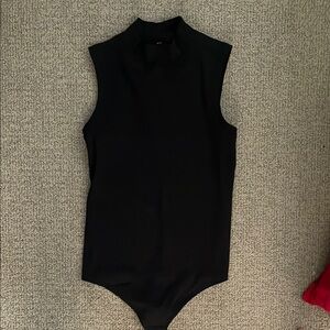 SPANX Black Shapewear Bodysuit with Mock Turtleneck, thong